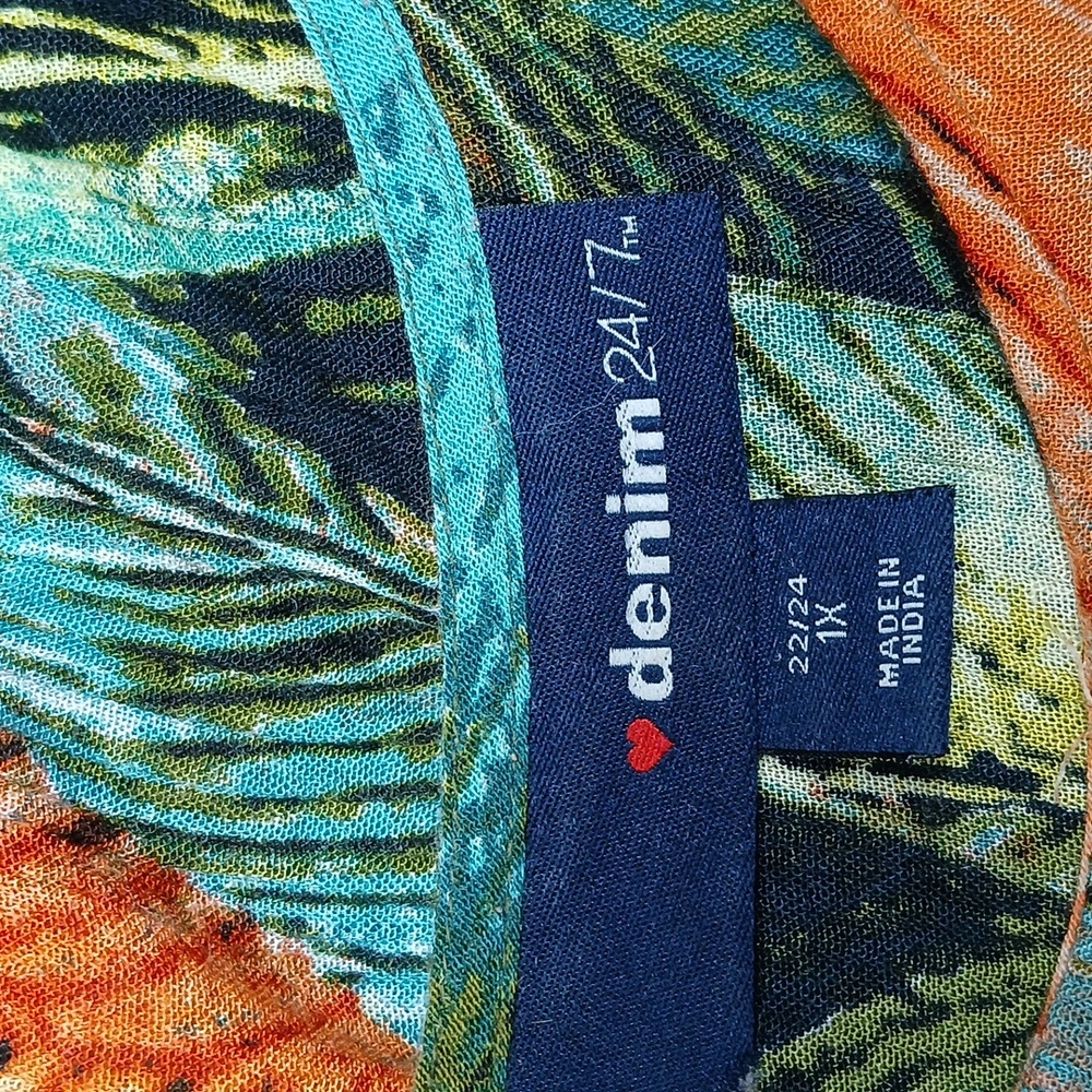 Vibrant Multicolor Gauzy Maxi Dress Size 1X - Picture 4 of 7